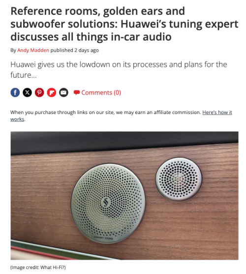 D 车载音响获英国权威音响媒体赞誉龙8游戏网址HUAWEI SOUN(图6)